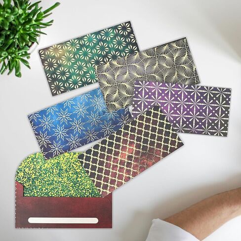 PARTH IMPEX Shagun Gift Envelopes for Cash (Pack of 60) 3.5" x 7" Stunning Gold Foil Stamping, Vintage Rustic Decorative Fancy Money Saving Holder Card for Christmas Birthday Wedding Graduation in Kuwait