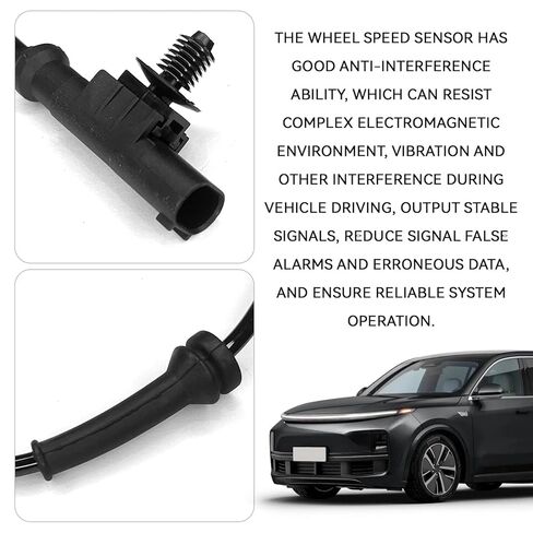 Wheel Speed Sensor, Rear Left ABS Wheel Speed Sensor, 3630050U2010 Automotive Anti-Lock Brake Speed Sensors Replacement Compatible with Heyue Models (Black) in Kuwait