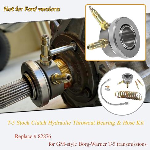 82876 T-5 Stock Clutch Hydraulic Throwout Bearing and Hose Kit for GM-Style Borg-Warner T-5 transmissions, Replace 82876 in Kuwait