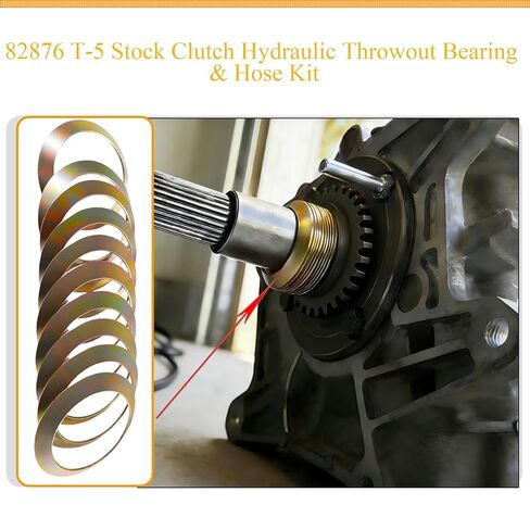 82876 T-5 Stock Clutch Hydraulic Throwout Bearing and Hose Kit for GM-Style Borg-Warner T-5 transmissions, Replace 82876 in Kuwait
