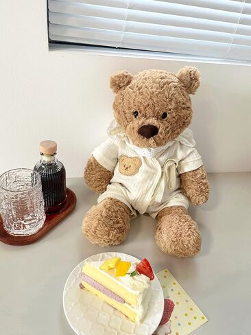 9-12"/30cm Teddy Bear Clothes Pajama Set -Medium bumbly Bartholomew Bear Romper, Bib, Bonnet 3-Piece(NO Doll) in Kuwait