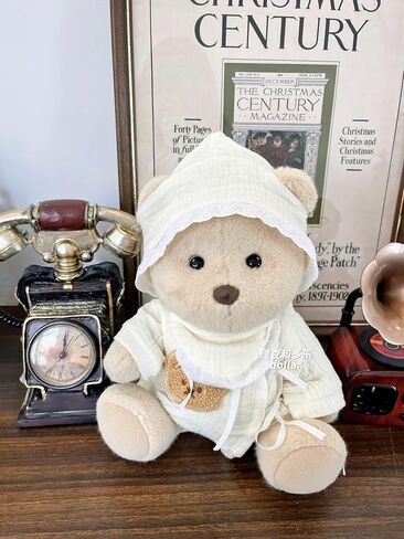 9-12"/30cm Teddy Bear Clothes Pajama Set -Medium bumbly Bartholomew Bear Romper, Bib, Bonnet 3-Piece(NO Doll) in Kuwait