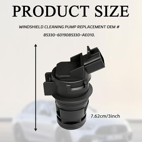 Windshield Washer Pump 85330-60190 85330-AE010, Windshield Wiper Washer Fluid Pump Sprayer Front Rear Replacement 85330-60180 85330-21010 with Grommet Compatible with Toyota Lexus Mazda Honda in Kuwait