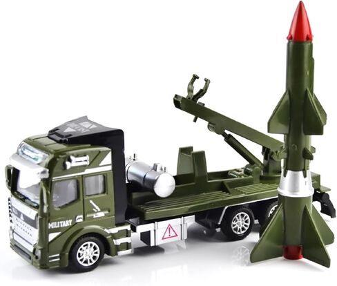 CHICHIYANG 1:64 Pull Back Army Toys Military Truck with Missile Launcher, Simulation Military Vehicles Models Toy Cars in Kuwait
