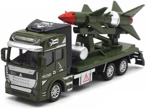 CHICHIYANG 1:64 Pull Back Army Toys Military Truck with Missile Launcher, Simulation Military Vehicles Models Toy Cars in Kuwait