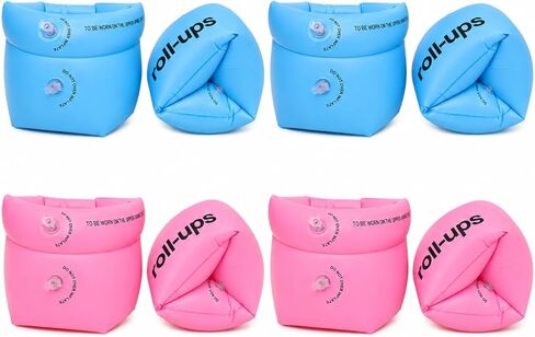 Arm Floaties for Kids & Adults, Inflatable Roll-On Swim Arm Bands, Pool Floaties for Kids 3-5, 6-12 yrs & Up to 150lb Adult, Learn to Swim Water Wings for Boys Girls in Kuwait