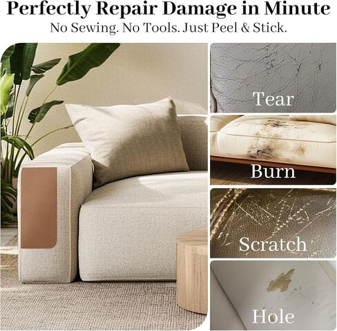 Velvet Couch Repair Patch Self Adhesive, Large Fabric Patch for Sofa & Furniture, No Sewing Repair Tape for Upholstery, Car Seat & Handbag (4.3" x 30", 2 Pack, Gray) in Kuwait