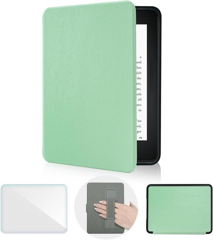 Case for Kindle Paperwhite 12th Generation & Kindle Colorsoft Signature Edition 7 Inch with Hand Strap(2024, Model SA568B SA569P), Silm Sleep Cover with a Screen Protector (Light Turquoise, 7 inch) in Saudi Arabia