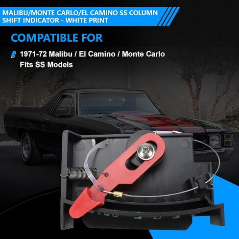 71-72 Malibu/Monte Carlo/El Camino SS Column Shift Indicator - White Print in Kuwait