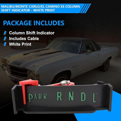 71-72 Malibu/Monte Carlo/El Camino SS Column Shift Indicator - White Print in Kuwait