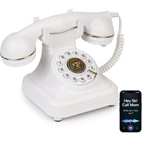 Bluetooth Retro Landline Phone with Voice Assistant, Compatible with Android & iOS, Wireless Physical Home Telephone with Speakerphone & Volume Control, Black in Kuwait