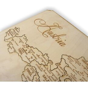 Puzzle Maps of the World - Art Kit - Raw Wood 12x18 Inches - with Stand (Germany 16 Pieces) in Kuwait