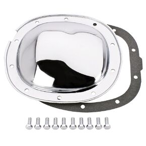 غطاء تفاضلي من الكروم JEGS | يناسب 1977-1986 GM 7.5in.10-Bolt Ring Gear | فولاذ مطلي بالكروم | تتضمن حشية و10 براغي in Kuwait