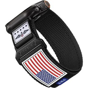 أحزمة رياضية متوافقة مع Apple Watch Ultra 3 Band 49mm 46mm 45mm 44mm 42mm للرجال والنساء، حزام حلقة نايلون متين مع علم معدني متين على شكل نجوم لـ iWatch Ultra/Series 11 10 9 8 7 6 5 4 SE 3 2 in Saudi Arabia