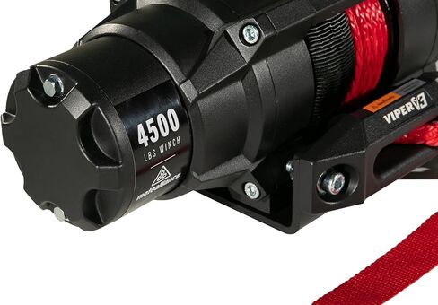 VIPER V3 4500lb UTV/ATV ونش من الدرجة العسكرية مع حبل صناعي أسود بطول 40 قدمًا. لاسلكي وIP68 مقاوم للماء. شركة باورسبورتس الأمريكية. in Kuwait