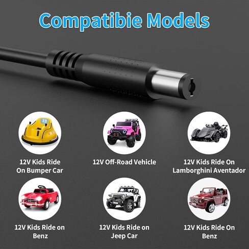 UL Certified 12V Charger for Kids Ride on Car | Ride On Toys, 12 Volt Battery Charger for Power Wheels, Ride On Toys, Best Choice SUV, Kid Trax, Universal Class 2 Power Supply Adapter in Kuwait