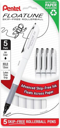 Pentel Floatune Rollerball, 1.0mm Bold Point, Black Ink, 5-pk (BY110PF5A) in Kuwait