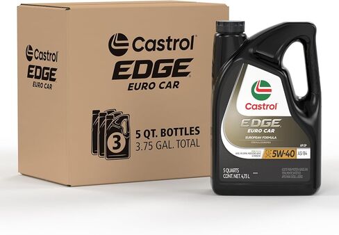 Castrol EDGE Euro 5W-40 A3/B4 Advanced Full Synthetic Motor Oil, 5 Quarts, Pack of 3 in Saudi Arabia
