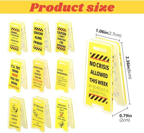 10 Pack Funny Office Note Holder Clips, Mini Caution Overstimulated Desk Sign Sticky Note Holder Office Gag Gifts for Coworker Leader Manager in Kuwait
