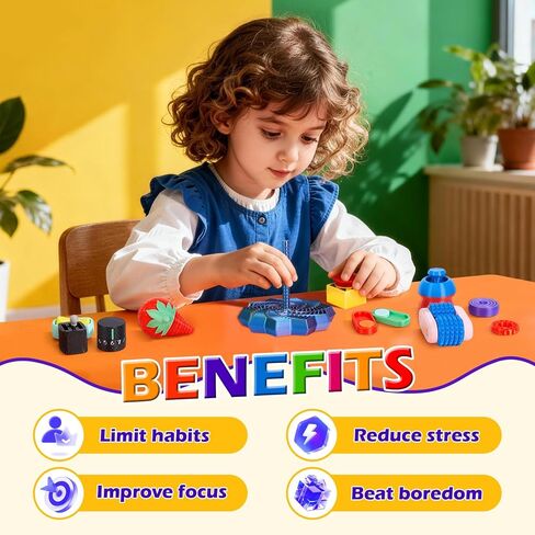16PCS 3D Printed Fidget Toys, Sensory Toys for Kids with Autism ADHD, Classroom Treasure Box & Calm Down Corner Essentials, Stress Relief Gifts for Kids Teens Adults in Kuwait