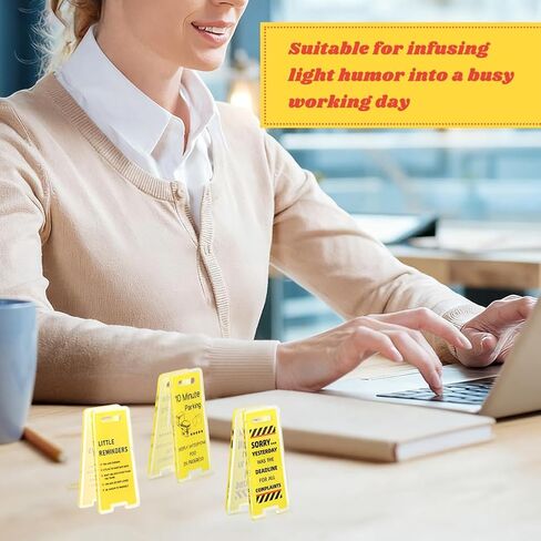 10 Pack Funny Office Note Holder Clips, Mini Caution Overstimulated Desk Sign Sticky Note Holder Office Gag Gifts for Coworker Leader Manager in Kuwait