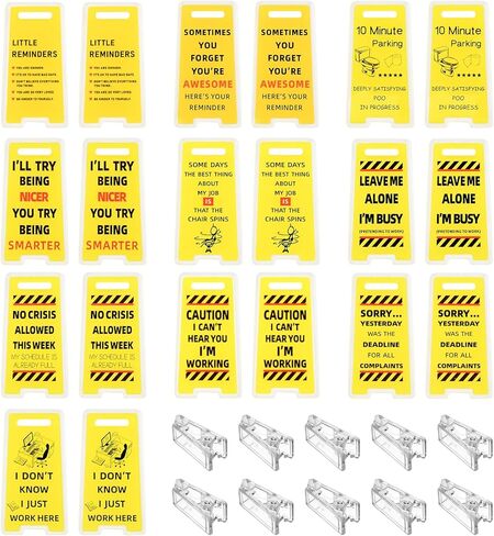 10 Pack Funny Office Note Holder Clips, Mini Caution Overstimulated Desk Sign Sticky Note Holder Office Gag Gifts for Coworker Leader Manager in Kuwait