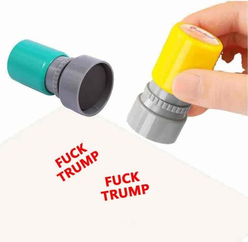 2 Pack Fuck Trump Anti Trump Stamp Funny Stamper Self Inking Stamps in Kuwait
