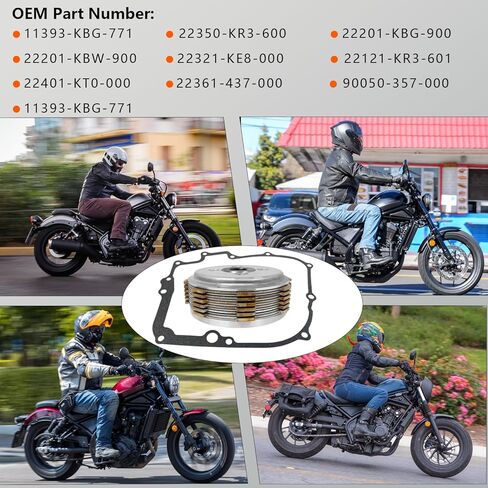 Complete Clutch Kit Heavy Duty Springs Driver Clutch Disc Plate Gasket Kit for Honda Rebel 250 CMX250/C/X 1985-2016 Nighthawk 250 CB250 1991-2008 in Kuwait