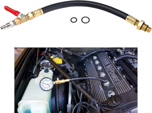 3mirrors Engine Air Valve Holder Pressure Pipe M14+M18 Thread to 1/4 NPT with Ball Valve, Cylinder Leakage Testing Assistant Tool Compatible with Mustang Ford GM Trucks LS1/LS2/LS3/4.8/5.3/6.0 in Kuwait