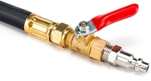 3mirrors Engine Air Valve Holder Pressure Pipe M14+M18 Thread to 1/4 NPT with Ball Valve, Cylinder Leakage Testing Assistant Tool Compatible with Mustang Ford GM Trucks LS1/LS2/LS3/4.8/5.3/6.0 in Kuwait