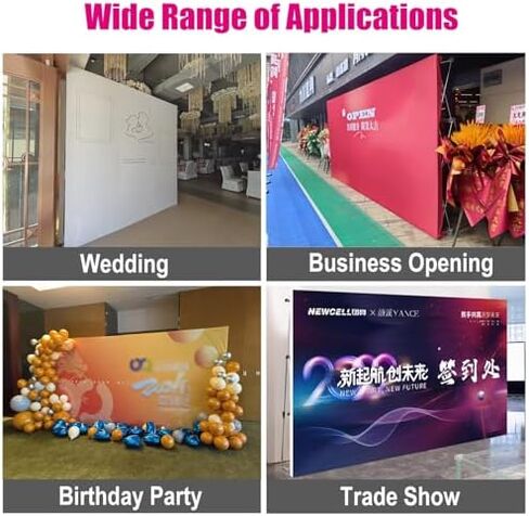 This Pop Up Display Banner Backdrop - Collapsible Poster Frame for Events, Trade Shows, Conferences & Shops - Easy Set Up Exhibit Booth (Size: 10ft H X 12.5ft L) in Kuwait