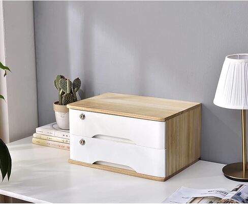 Lockable Solid Wood Flat File Cabinet1 Drawer Desktop Storage Box for Office Supplies A4/Receipt Orga Durable Locking Filing Cabinet Ideal for Home & Office Use in Saudi Arabia