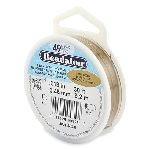 Beadalon Bead Wire 49 Strand .018" Satin Gold30' in Kuwait