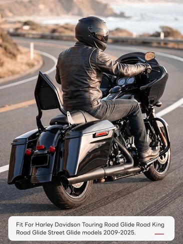 مسند ظهر للركاب قابل للفصل من Sissy Bar متوافق مع Harley Davidson Touring Electra Glide، Road King، Road Glide، Street Glide، Ultra Limited 2009-2025 (أسود) in Kuwait