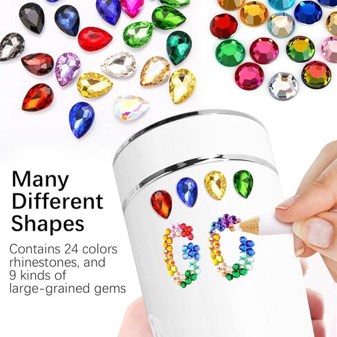 33 Styles Resin Jelly Rhinestones for Bedazzling, with 9 Different Kinds of Big gems,Multicolor 3mm Flatback Gems for Diamond Art, Nail Art Crafting Book Makeup in Kuwait