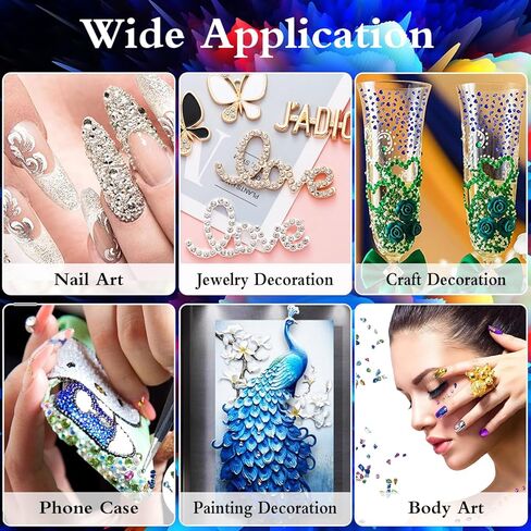 33 Styles Resin Jelly Rhinestones for Bedazzling, with 9 Different Kinds of Big gems,Multicolor 3mm Flatback Gems for Diamond Art, Nail Art Crafting Book Makeup in Kuwait