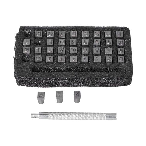 37Pcs Alphabet Punch Tool Set, Metal Stamping Kit with Fast Change Handle, Heavy Alloy Steel for DIY Leather Carving in Saudi Arabia