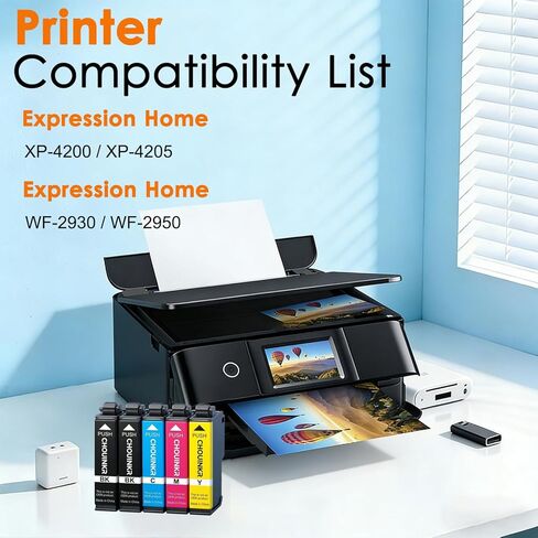 خراطيش حبر 232XL معاد تصنيعها لاستبدال خرطوشة الحبر Epson 232XL Combo Pack 232 XL مع Expression Home XP-4200 XP-4205، Workforce WF-2930 WF-2950 (2 أسود سماوي أرجواني أصفر، 5 عبوات) in Kuwait
