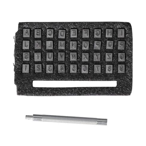 37Pcs Alphabet Punch Tool Set, Metal Stamping Kit with Fast Change Handle, Heavy Alloy Steel for DIY Leather Carving in Saudi Arabia