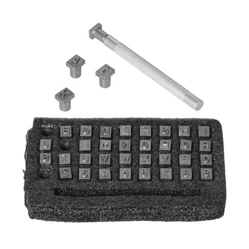 37Pcs Alphabet Punch Tool Set, Metal Stamping Kit with Fast Change Handle, Heavy Alloy Steel for DIY Leather Carving in Saudi Arabia