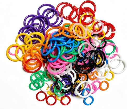 200Pcs Loose Leaf Binder Rings, Colorful Small Plastic Binder Rings, 10 Colors 1/2 and 1Inch Paper Ring for Index Cards, Home, School, Office, DIY in Kuwait