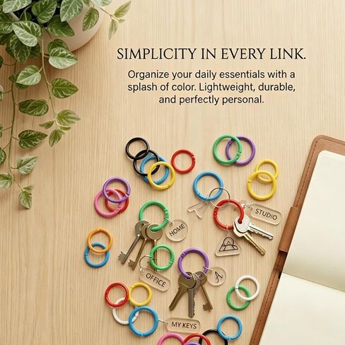 200Pcs Loose Leaf Binder Rings, Colorful Small Plastic Binder Rings, 10 Colors 1/2 and 1Inch Paper Ring for Index Cards, Home, School, Office, DIY in Kuwait