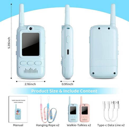 Toys Kids Walkie Talkies: Rechargeable Long Range for Boys & Girls Age 3-12 Outdoor Camping in Kuwait