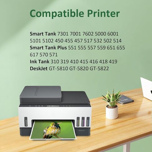 مجموعة زجاجات حبر 31 32 XL مكونة من 10 عبوات متوافقة مع HP Smart Tank 7301 7001 7602 5000 6001 5101 5102 5103 Plus 651 551 455 457 450 طابعة الكل في واحد (4BK/2C/2M/2Y) 31 32 XL إعادة تعبئة الحبر in Kuwait
