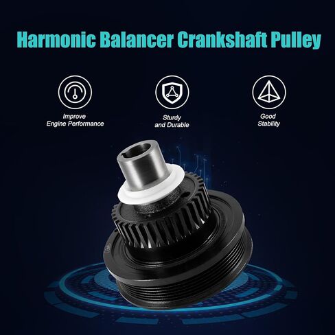 AULINK 594-236 Harmonic Balancer Crankshaft Pulley (4.0L V6) for Ford Ranger 2001-2011, Explorer 2003-2010, Explorer Sport Trac 2003-2010, Mustang 2005-2010, for Mercury Mountaineer 2003-2010 in Kuwait