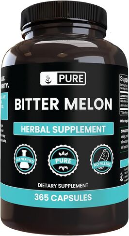 PURE ORIGINAL INGREDIENTS Bitter Melon Extract (730 Capsules) No Magnesium Or Rice Fillers, Always Pure, Lab Verified in Saudi Arabia