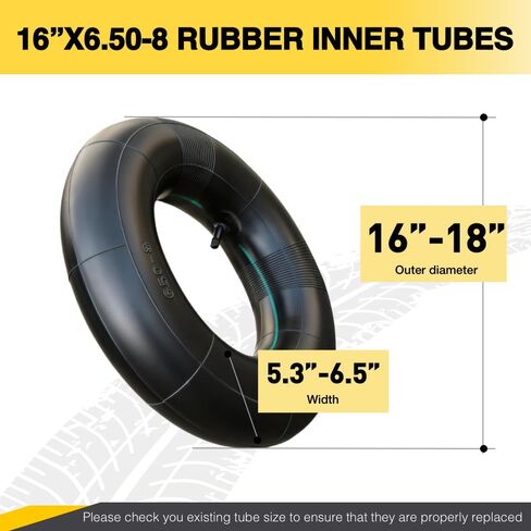 2-Pack Heavy Duty 16x6.50-8 Inner Tubes-TR13 Straight Valve Stem Premium Rubber Universal Replacement for Golf Cart,Lawn Mower, ractor, ATV,Snow Blower,Garden Trailer,Fit 16x7.50-8,16x650-8,16x750-8 in Kuwait