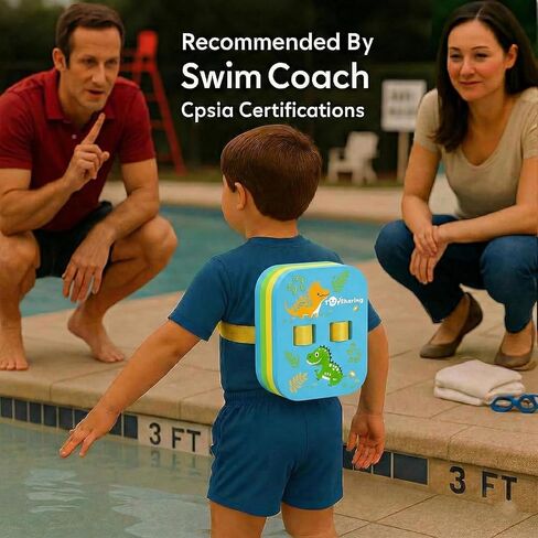 Swim Float Kids Back Belt: Pool Safe Dual-Lock Buckle 140lbs Pull-Tested - Zero Slip-Off Risk Trainer Bubble - 4-Layer Adjustable Buoyancy for Swimmers 3-12 Yrs Boys in Kuwait