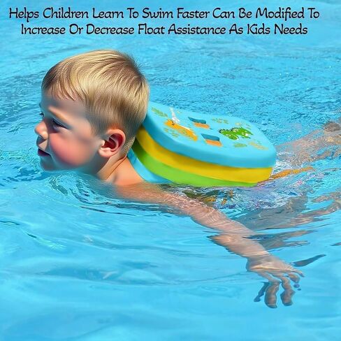 Swim Float Kids Back Belt: Pool Safe Dual-Lock Buckle 140lbs Pull-Tested - Zero Slip-Off Risk Trainer Bubble - 4-Layer Adjustable Buoyancy for Swimmers 3-12 Yrs Boys in Kuwait