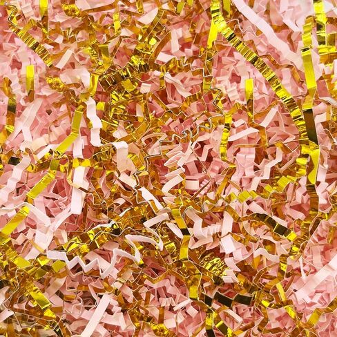 2LB Rose Gold Crinkle Cut Paper Shred Filler, Paper Shreds for Basket Fillers, Birthday, Gift Wrapping, Anniversary, Wedding, Graduation, Thanksgiving, Christmas Gift Decor Party Filler in Saudi Arabia